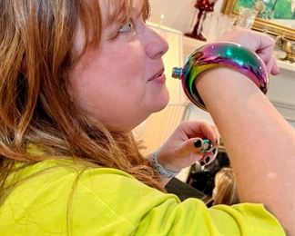 Stacie....drinking on the job??