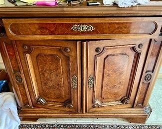 Nice antique server/sideboard.  Was originally near front door as a kind of credenza.  Beautiful detail.