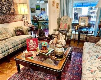 Chinoiserie square coffee table....we have a rectangle as well.