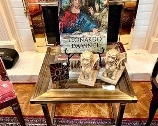 Fun brass square table.