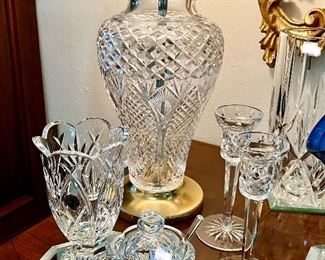 WATERFORD lamp.  We've had many Waterford lamps over the years.  This one may be my favorite.  It's much more elaborate than the norm.  The cuts are clean and beautiful!