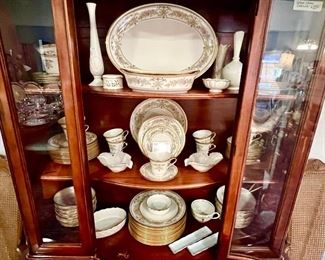 Full of Lenox "Castle Garden" china and various Lenox vases.