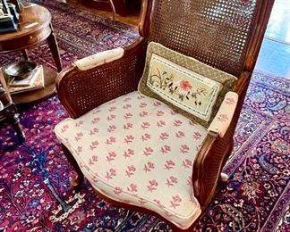 Wingback caned chair.  NICE!