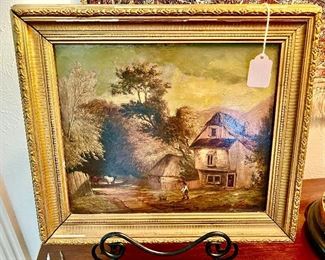 Antique European oil painting.