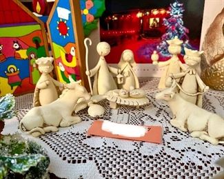 Italian nativity here, carved.  Interesting.