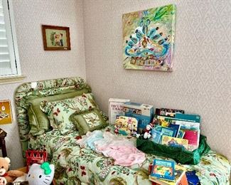 Lots of fun books, toys, vintage baby and toddler clothes.