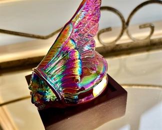 Vintage Pontiac Indian carnival glass.