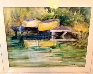 Boat Dock scene by Rankin.  Nicely done.