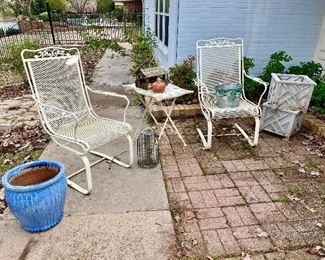 Metal patio rockers.