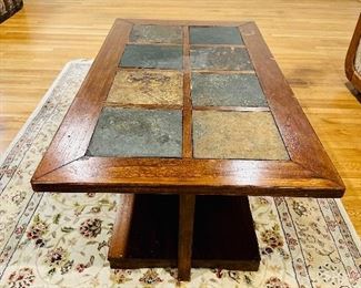 Mission style slate tile coffee table