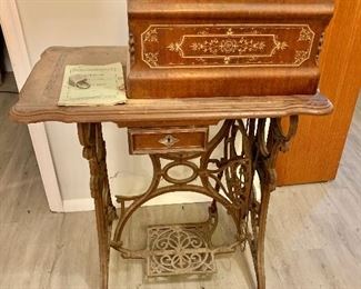 Vintage French sewing table - sewing machine not included