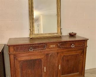 Vintage French chest and vintage mirror