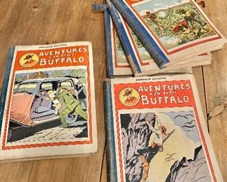 Vintage French books “Adventures of Buffalo Bill”.  En Francais.