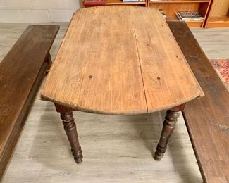 Vintage pine drop leaf table