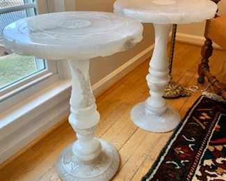 Vintage carved marble pedestal table