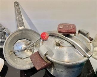 Vintage French pressure cooker and mill