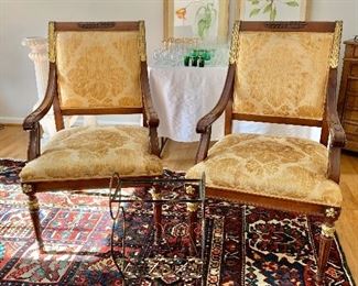 Vintage William Switzer Neoclassical style armchairs