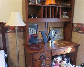 Arts & Crafts style desk with hutch