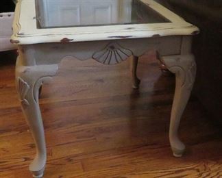 Glass top side table