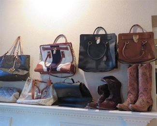 Handbags - Michael Kors, Kate Spade.  Women's western boots