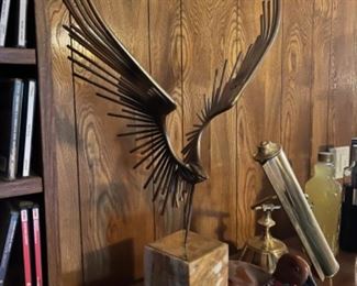 Sculpture by Jere , signed
Brutalist bird in flight