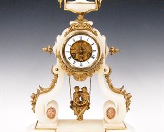 Farcot Lovers On A Swing Mantel Clock
