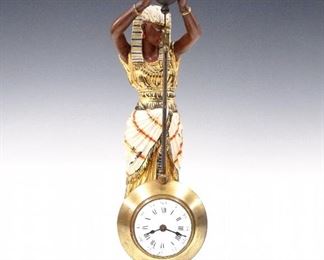 Egyptian Revival Style Swinging Novelty Clock