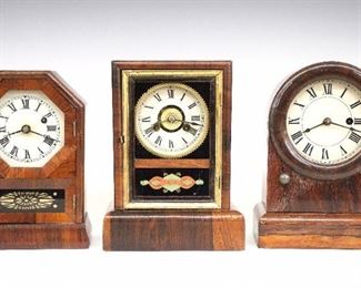 American 9" 30 hr Cottage clocks, Rosewood cases