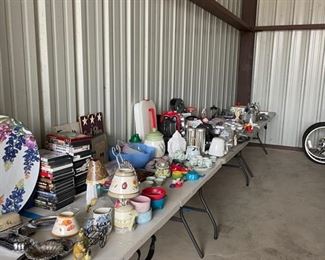 Garage bargain tables!