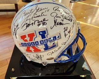 Autographed Super Bowl 40 Football Helmet! Autographed by all 40 MVPs from 40 years
