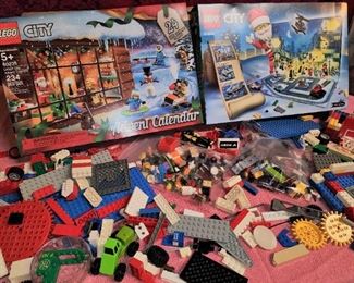 Lego City & Box of Lego Pieces
