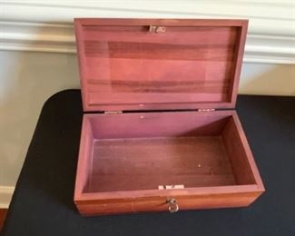 Small wood box with key.