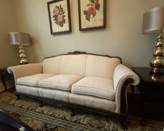 Nice vintage sofa, cream color. Clean and in great condition.