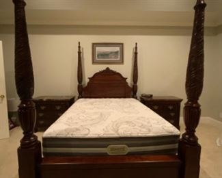 Kincaid queen size bed and mattress set. Available for presale on estate sales.net marketplace.