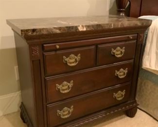 Kincaid nightstand with marble top. Available on estate sales.net marketplace. Only one available.