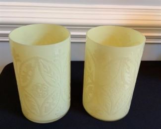 Yellow candle holders.