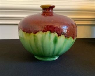 Burgundy and green vase.