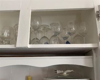 glassware mostly for wine .