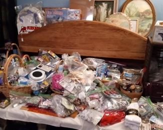 One table of craft supplies