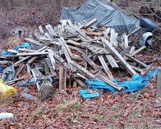 Stack of used lumber