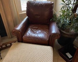 Nice pair of leather recliners, a few interesting stool / ottomans 