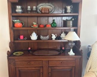 7’ Colonial Style China hutch 55” wide, 28”