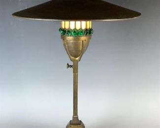 ART DECO CHUNK GLASS LAMP