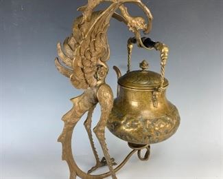 BRONZE DRAGON AND TEA KETTLE