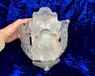 LALIQUE CRYSTAL OAK WALL SCONCE