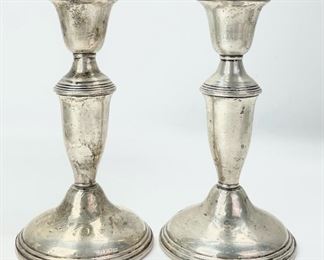 Woodward Lothrop Sterling Silver Weighted Candlesticks