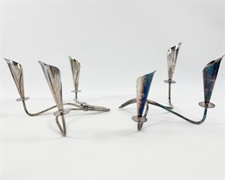 Hans Jensen Danish Denmark Lily Candlesticks