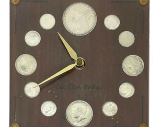 1964 Our Silver Heritage US Silver Coin Clock Model 