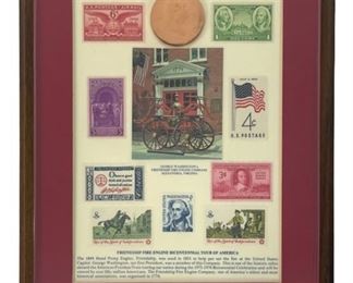 Friendship Fire Engine Bicentennial Stamp Plaque
