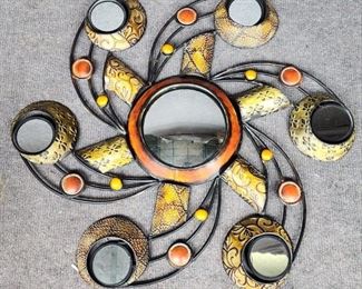 Fancy Tin Painted Wall Mirror